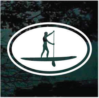 Paddleboarding Oval Decals | Die Cut Vinyl Decal