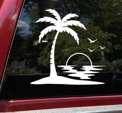 Beach Palm Tree Decal Car Sticker Luggage Sticker For Car Die Cut Vinyl Decal