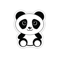 Cute Panda Die Cut Vinyl Decal
