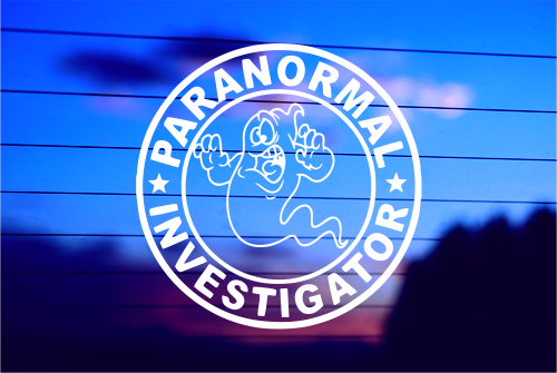 paranormal investigator vinyl decal on car window