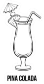 Pina Colada White Hand Drawn Sticker Die Cut Vinyl Decal