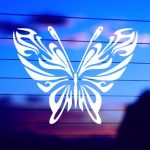 close up pretty tribal butterfly vinyl die cut sticker