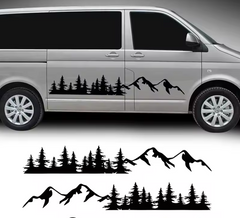 Car Stickers 2 Pac Door Side Stick Mountain Forest Decals Die Cut Vinyl Decal