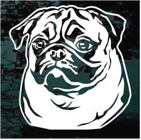 Pug Face Decals | Die Cut Vinyl Decal