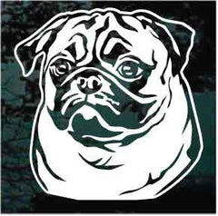 Pug Face Decals | Die Cut Vinyl Decal