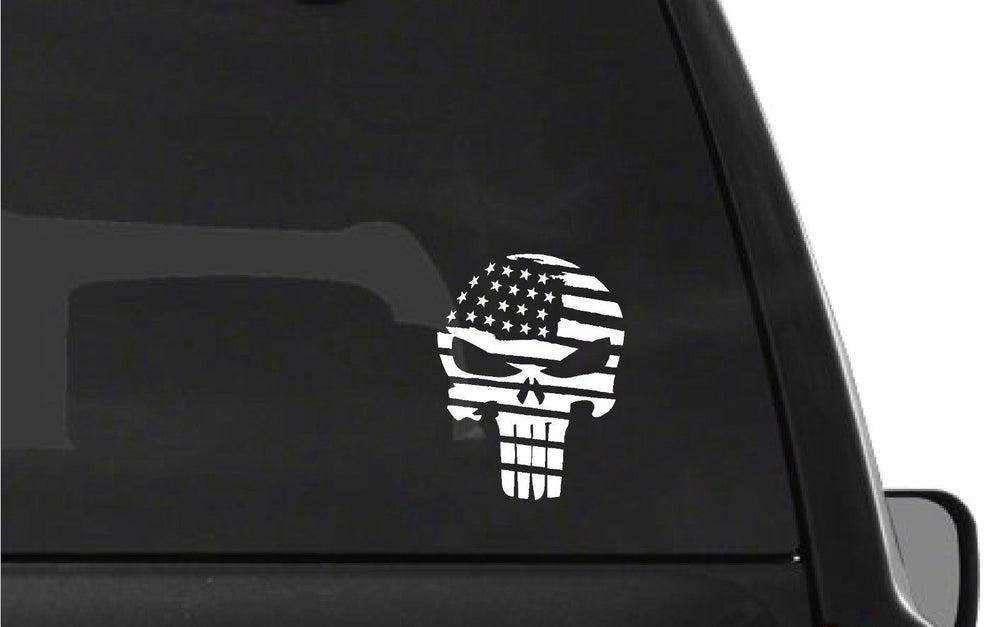 punisher‑american‑flag‑vinyl‑decal‑waterproof‑outdoor
