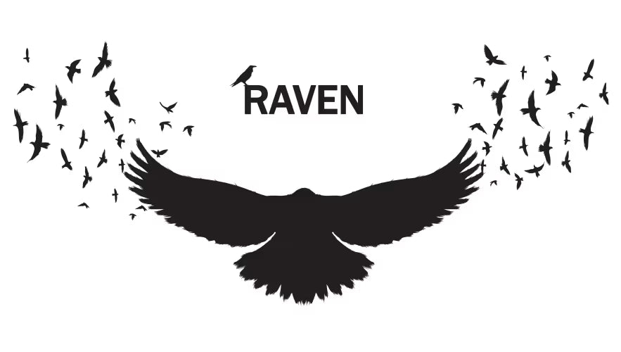 Raven Silhouette on White Background   Die Cut Vinyl Decal