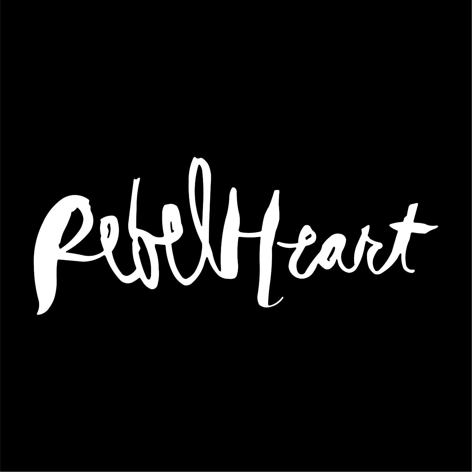 rebel‑heart‑vinyl‑sticker white waterproof for cars trucks laptops
