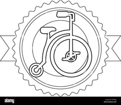 retro bicycle emblem with ribbon Die Cut Vinyl Decal