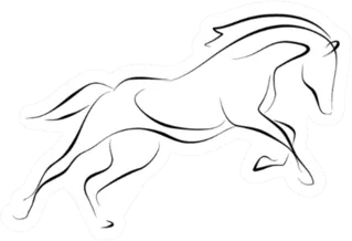 Running Black Line Horse Sticker Die Cut Vinyl Decal