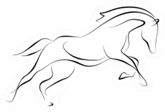 Running Black Line Horse Sticker Die Cut Vinyl Decal