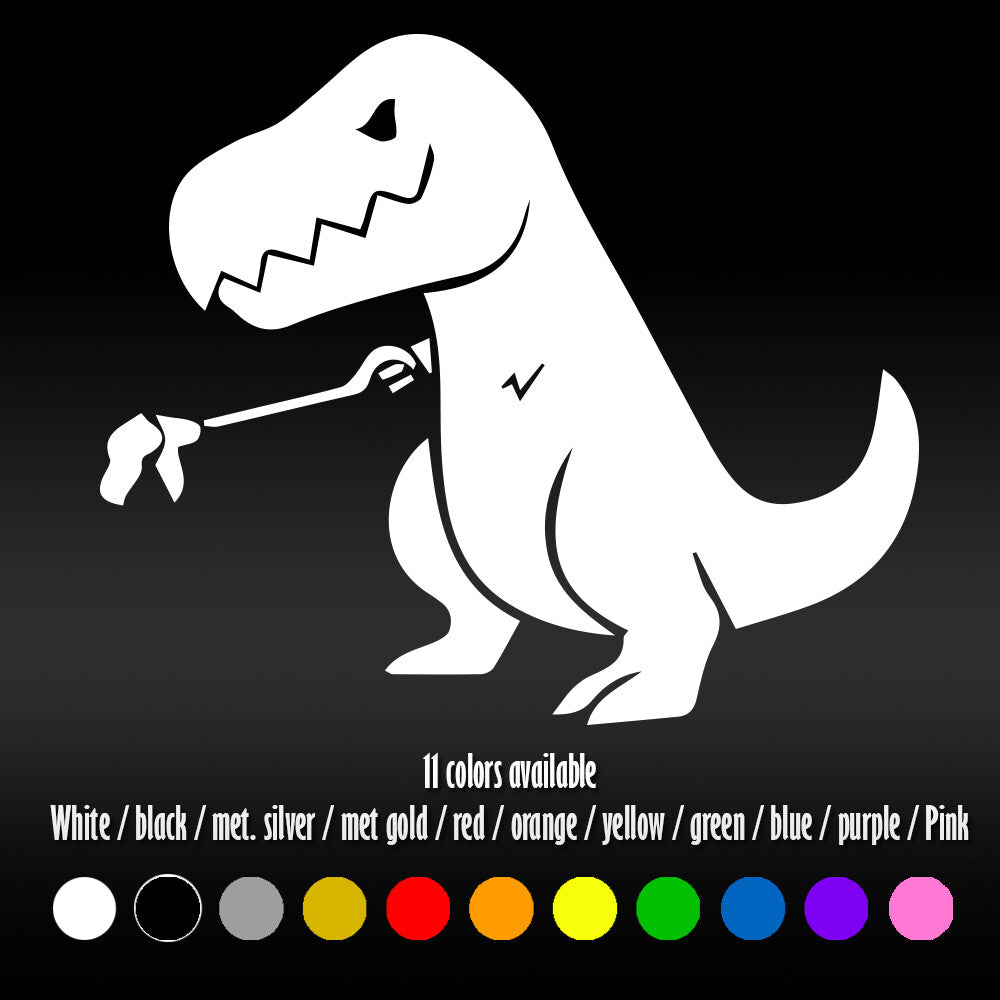 6" Cute T-Rex Dino Dinosaur Print Car Trunk |  Die Cut Vinyl Decal