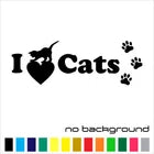 I Love Cats Die Cut Vinyl Decal