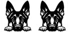 Peeking German Shepherd Black  Die Cut Vinyl Decal