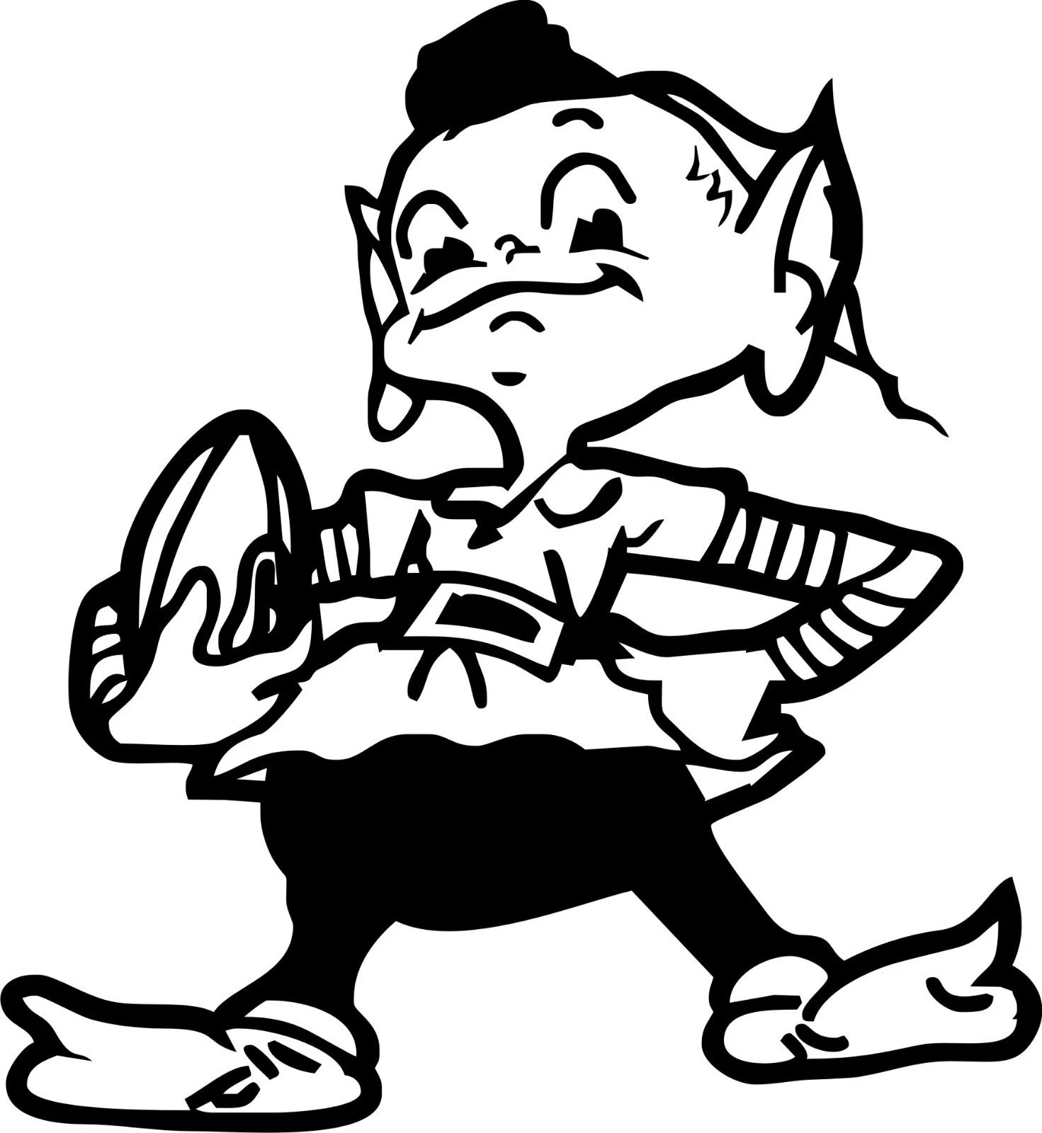 Cleveland Browns Brownie The Elf Old Die Cut Vinyl Decal
