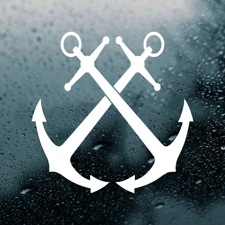 Crossed Anchors Die Cut Vinyl Decal