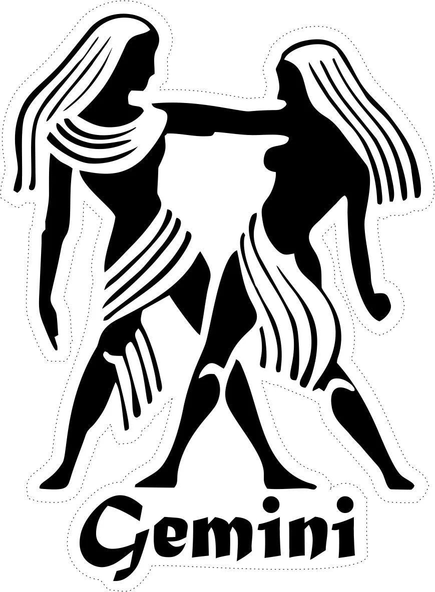 gemini twins astrological sign Die Cut Vinyl Decal