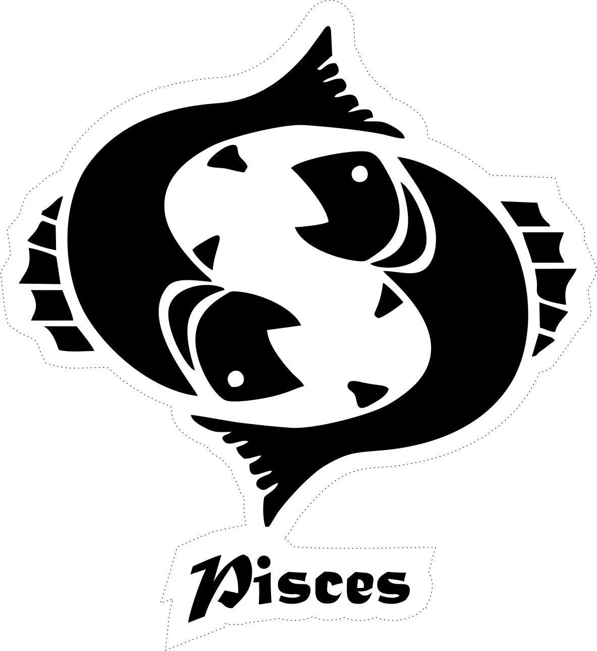 fish pisces astrological sign Die Cut Vinyl Decal