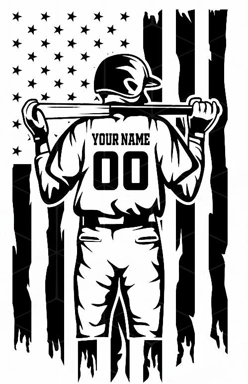 Personalized Baseball Softball Die Cut Vinyl Decal