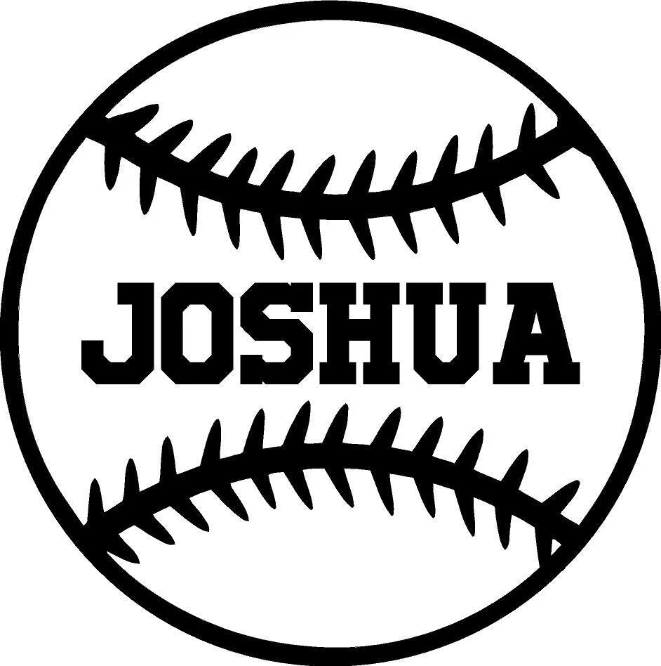BASEBALL BALL NAME Die Cut Vinyl Decal