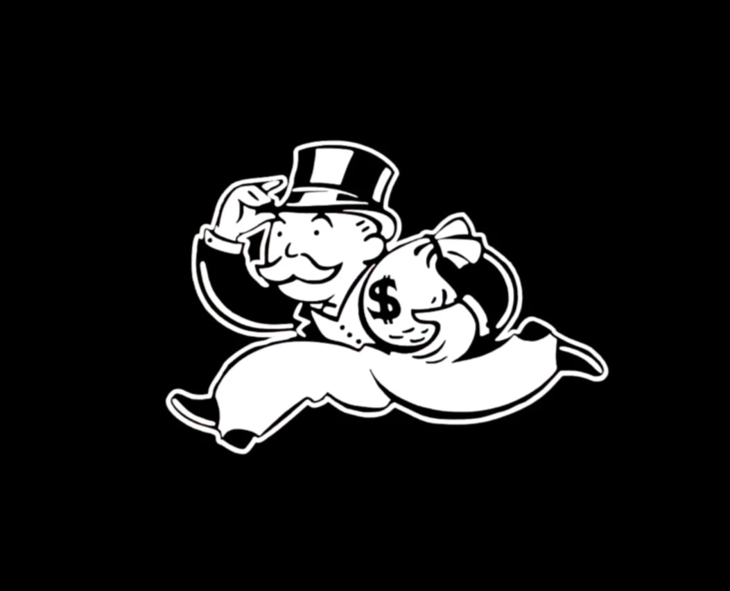 Monopoly Man WHITE Die Cut Vinyl Decal