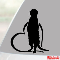 MEERKAT HEART Die Cut Vinyl Decal