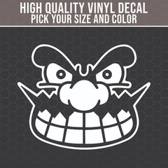 Wario Face Decal Die Cut Vinyl Decal