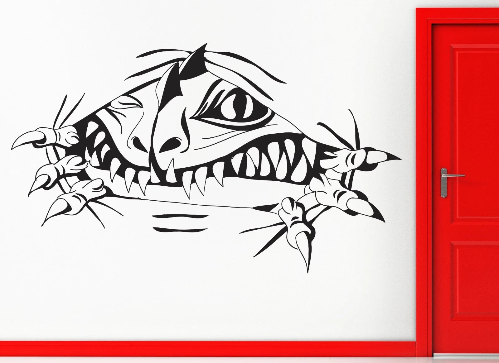 Monster Is Coming Off The Wall Creepy Decor Die Cut Vinyl Decal