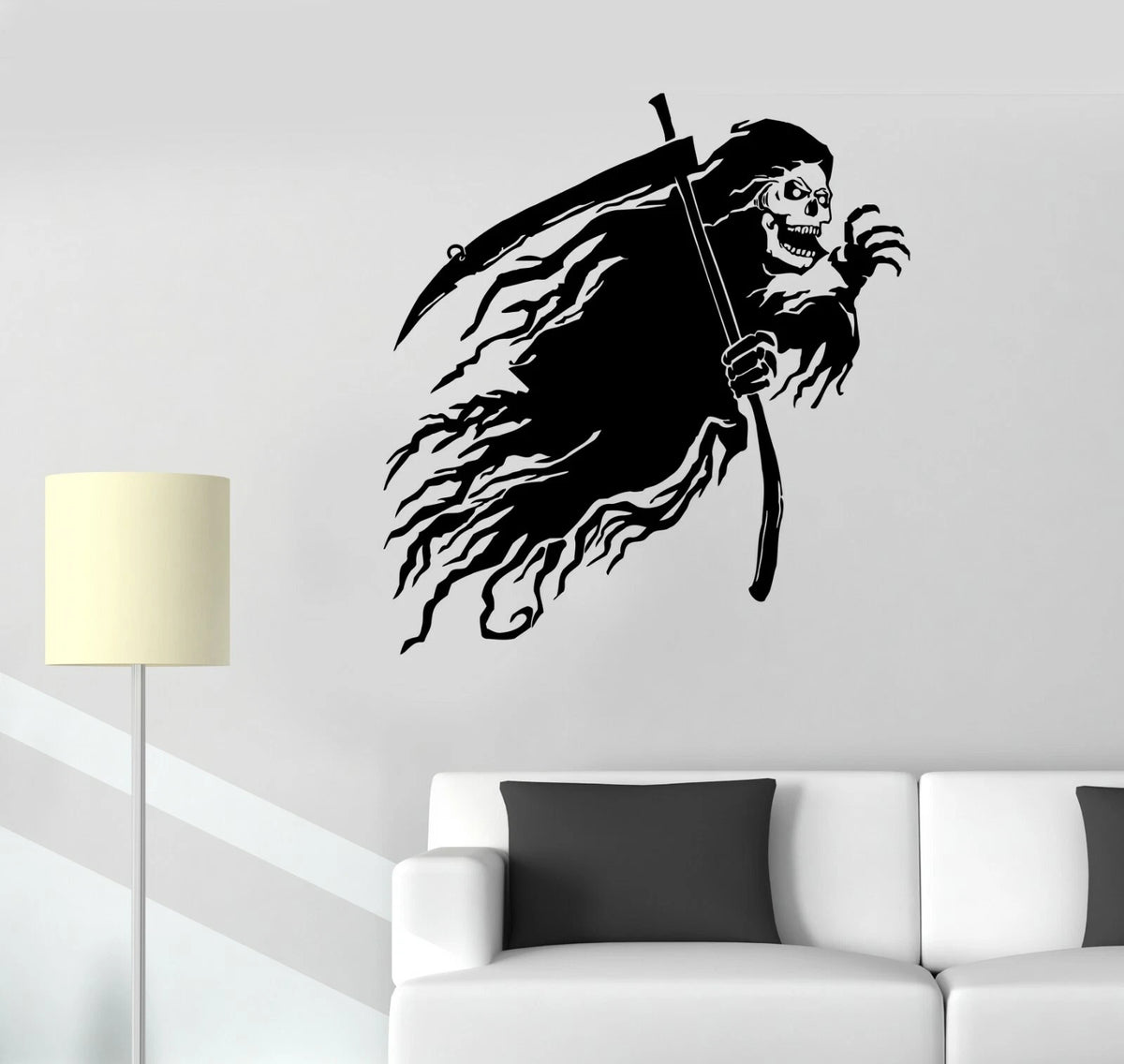 Grim Reaper Skeleton Die Cut Vinyl Decal