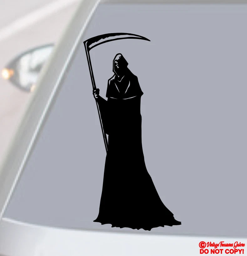 Grim Reaper Skeleton Death Horror Art Die Cut Vinyl Decal