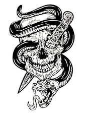 Skull And Snake Die Cut Vinyl Decal