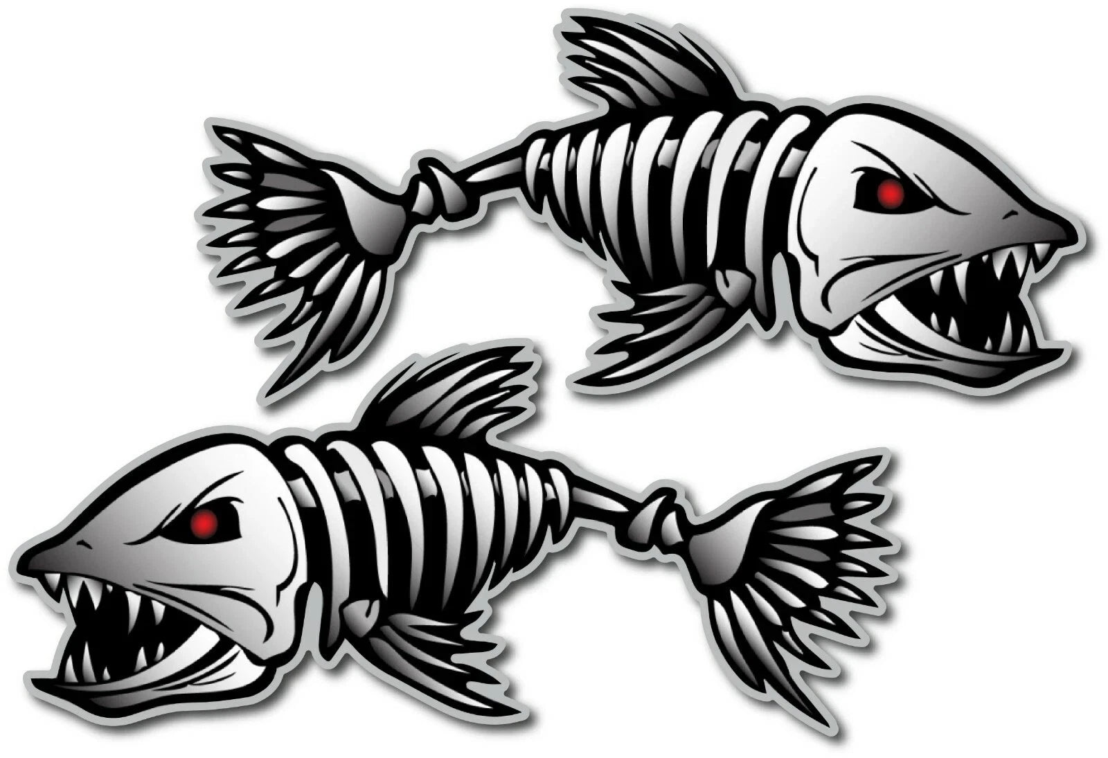 SKELETON FISH Die Cut Vinyl Decal