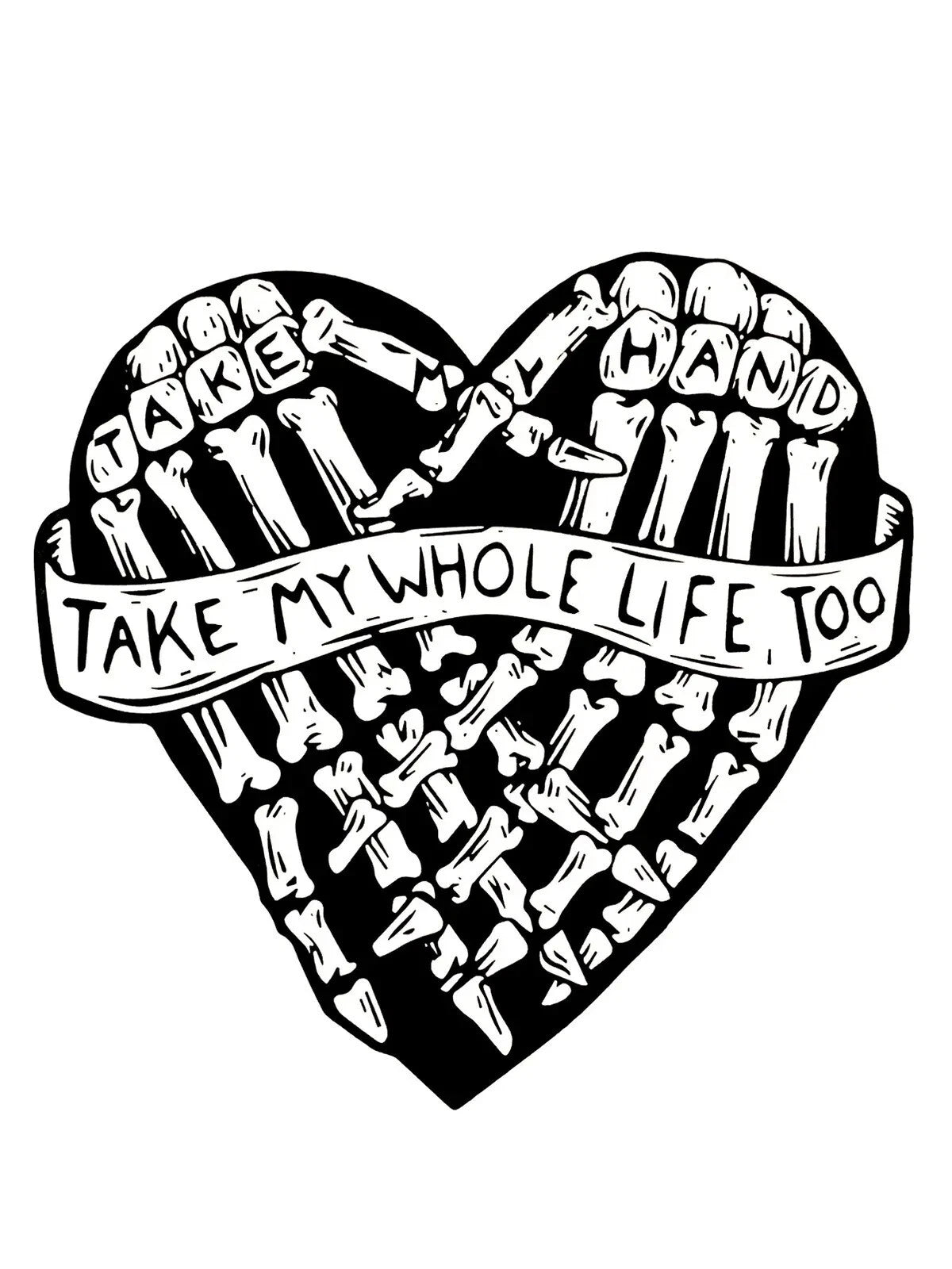 Skeleton Hands Die Cut Vinyl Decal