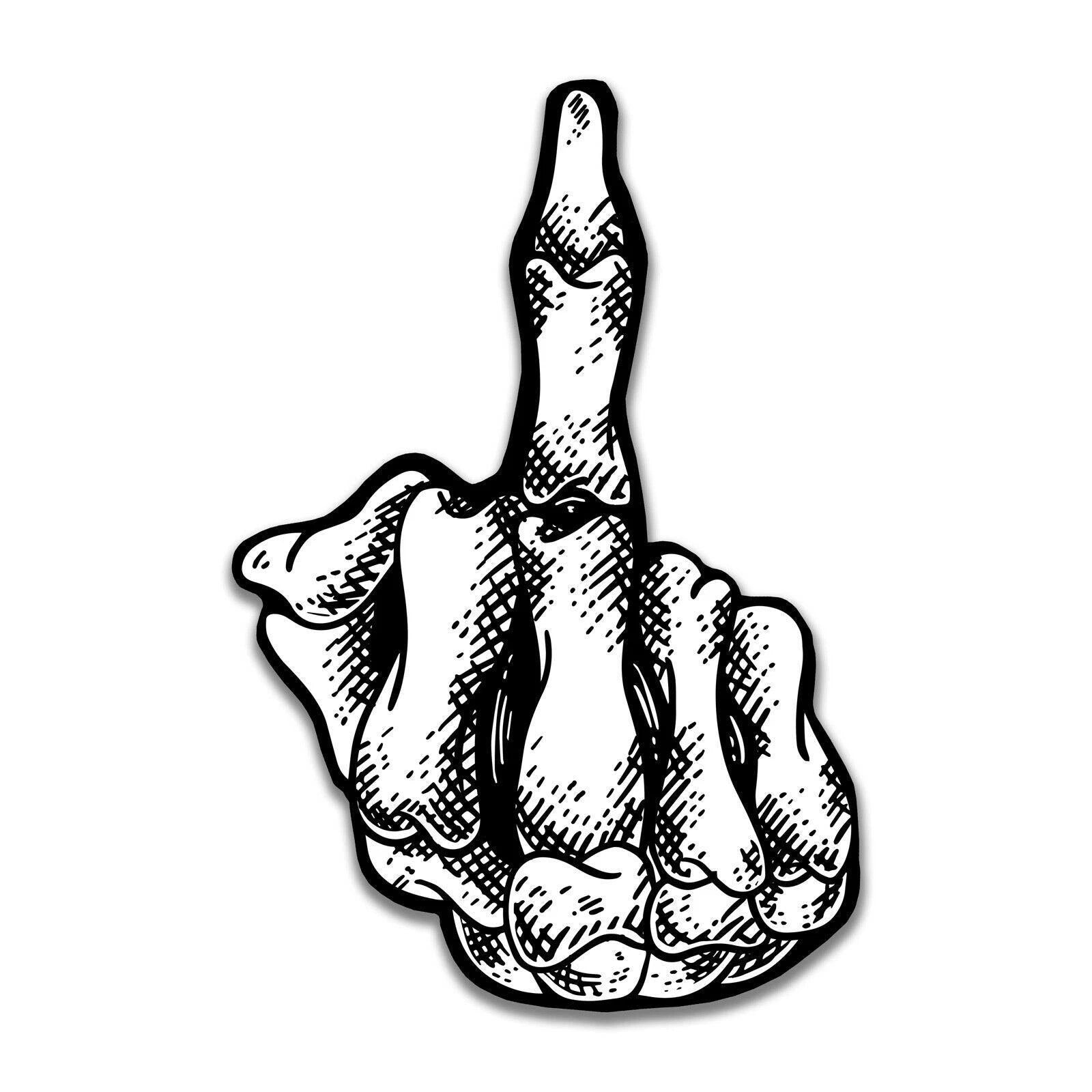 Skeleton Middle Finger Die Cut Vinyl Decal