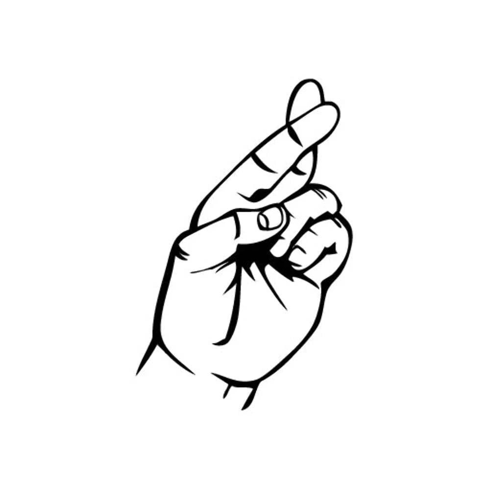 Fingers Crossed Die Cut Vinyl Decal