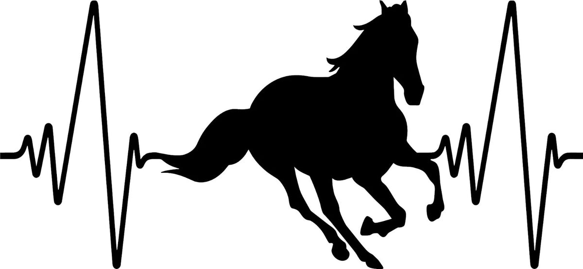 Horse Heartbeat Animal Die Cut Vinyl Decal