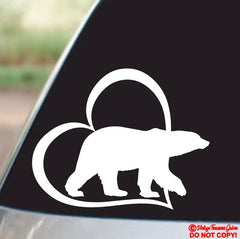 POLAR BEAR HEART Die Cut Vinyl Decal