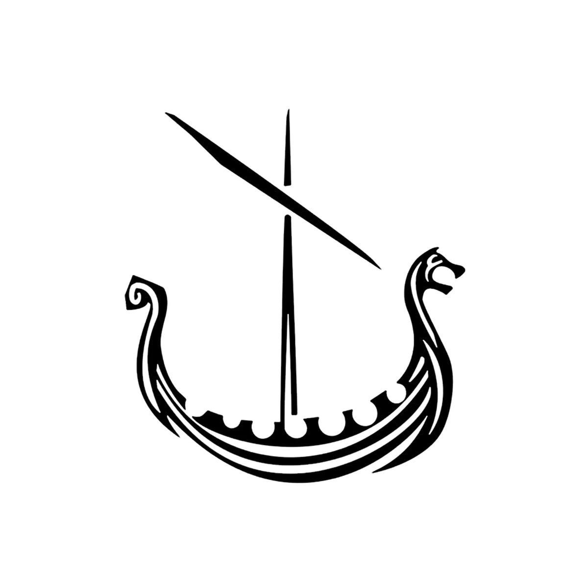 Norse Viking Dragon Ship Die Cut Vinyl Decal