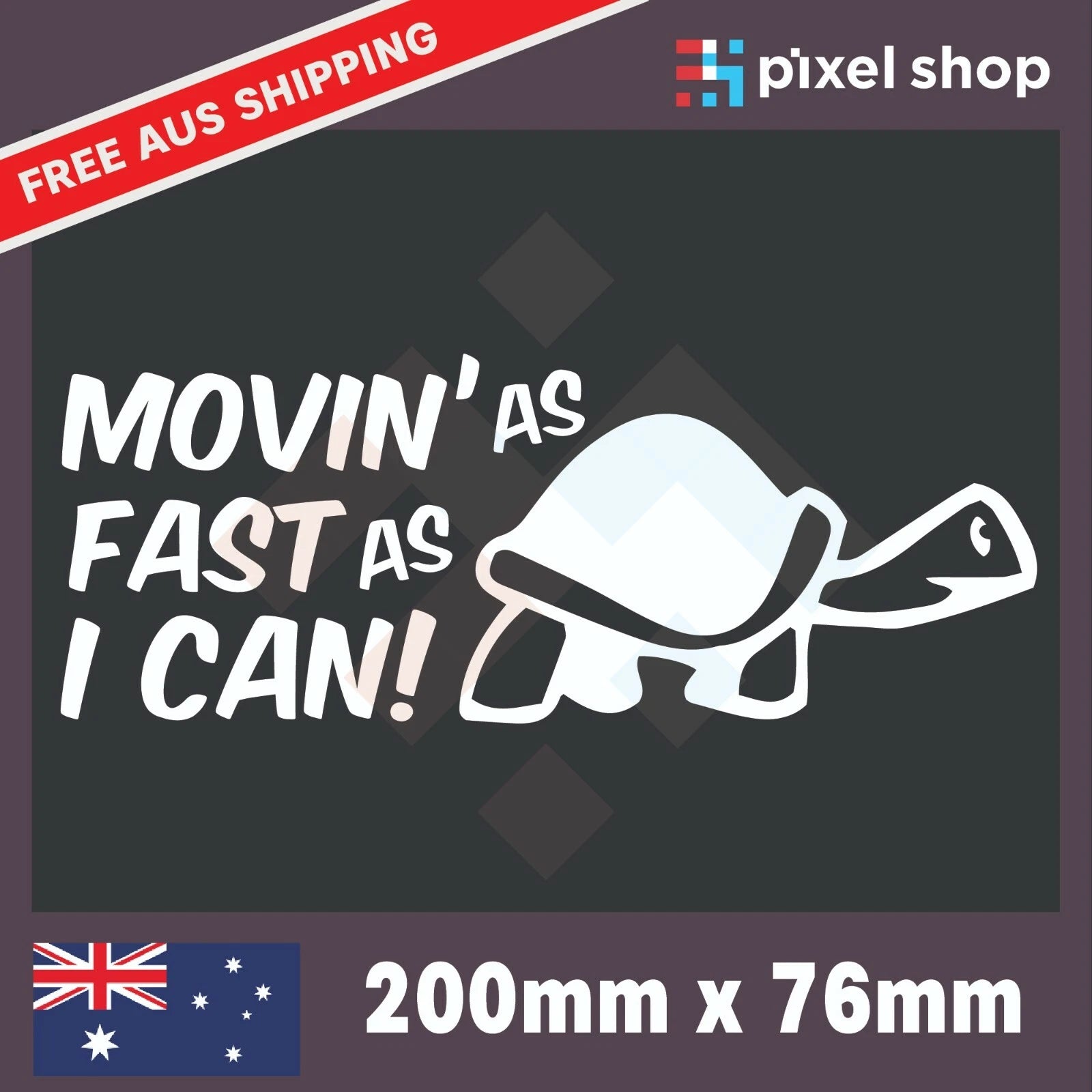 Moving as fast as I can turtle slow car window sticker funny JDM Vinyl Decal, Die Cut Vinyl Decal/ Bumper For Windows, Cars, Trucks, Laptops, Etc.