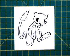 MEW Car EV Bumper Laptop Window Laptop Ipad Tablet Funny Vinyl Decal Sticker, Trucks, Laptops, Etc.