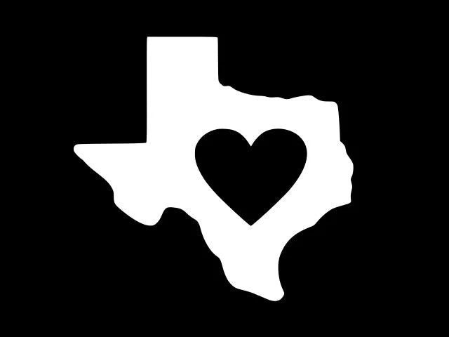 HEART TEXAS TEXAN Die Cut Vinyl Decal