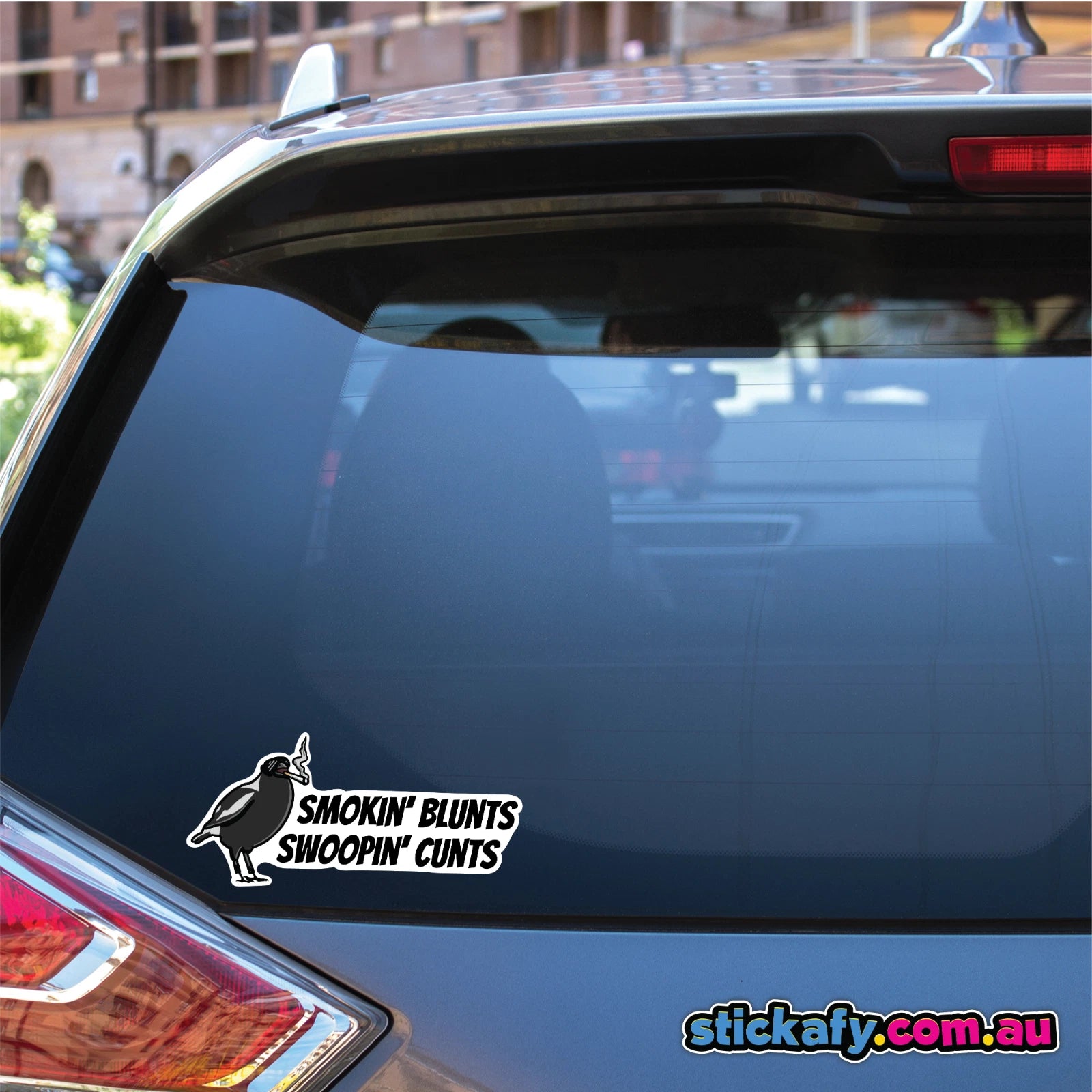 Smokin' Blunts Swooping C*nts Sticker - Funny Laptop Car Window Bumper JDM Decal. Decal Die Cut Vinyl Decal/ Bumper For Windows, Cars, Trucks, Laptops, Etc.