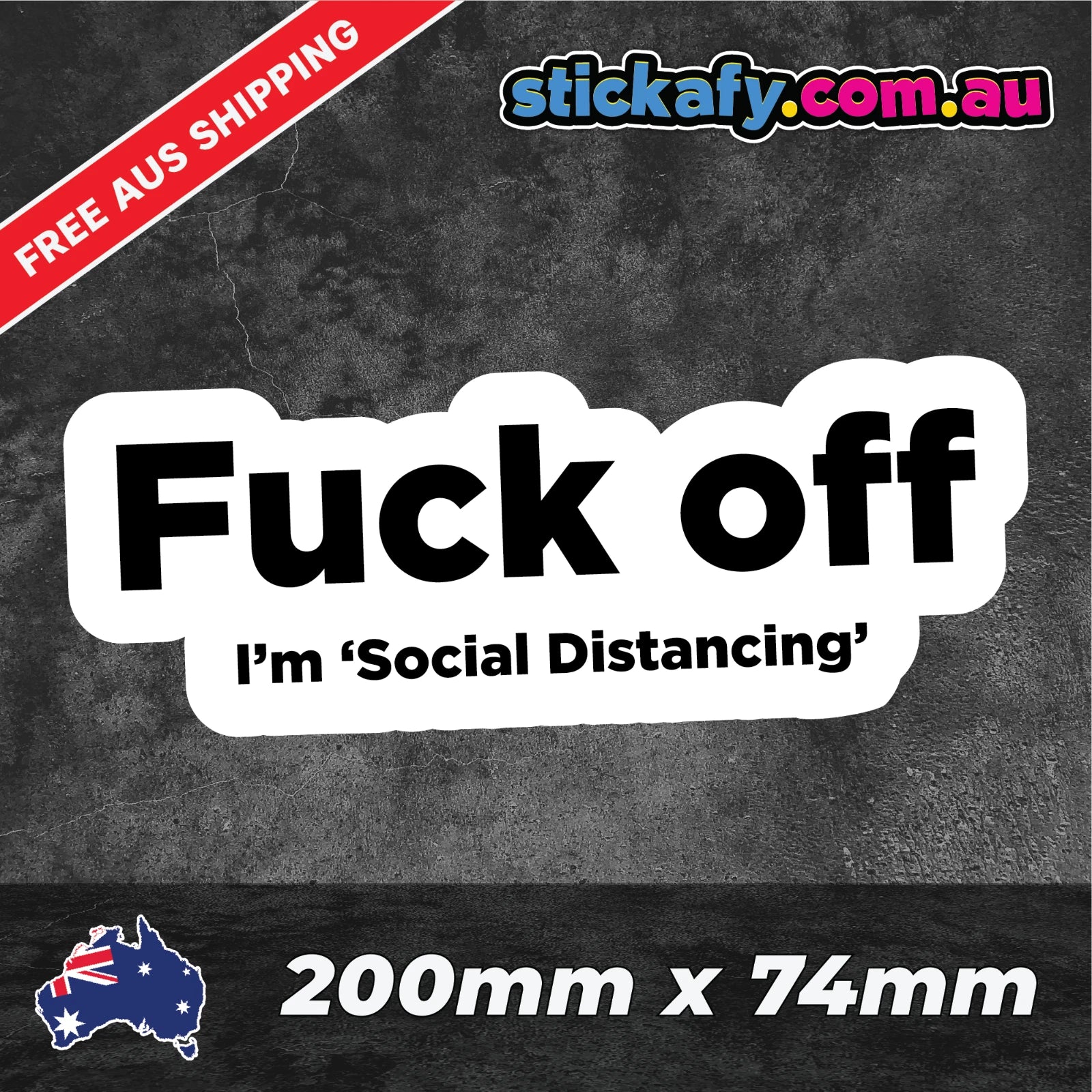 F*ck Off Social Distance Sticker Funny Laptop Car Window Bumper 4x4 Ute Decal. Decal Die Cut Vinyl Decal/ Bumper For Windows, Cars, Trucks, Laptops, Etc.