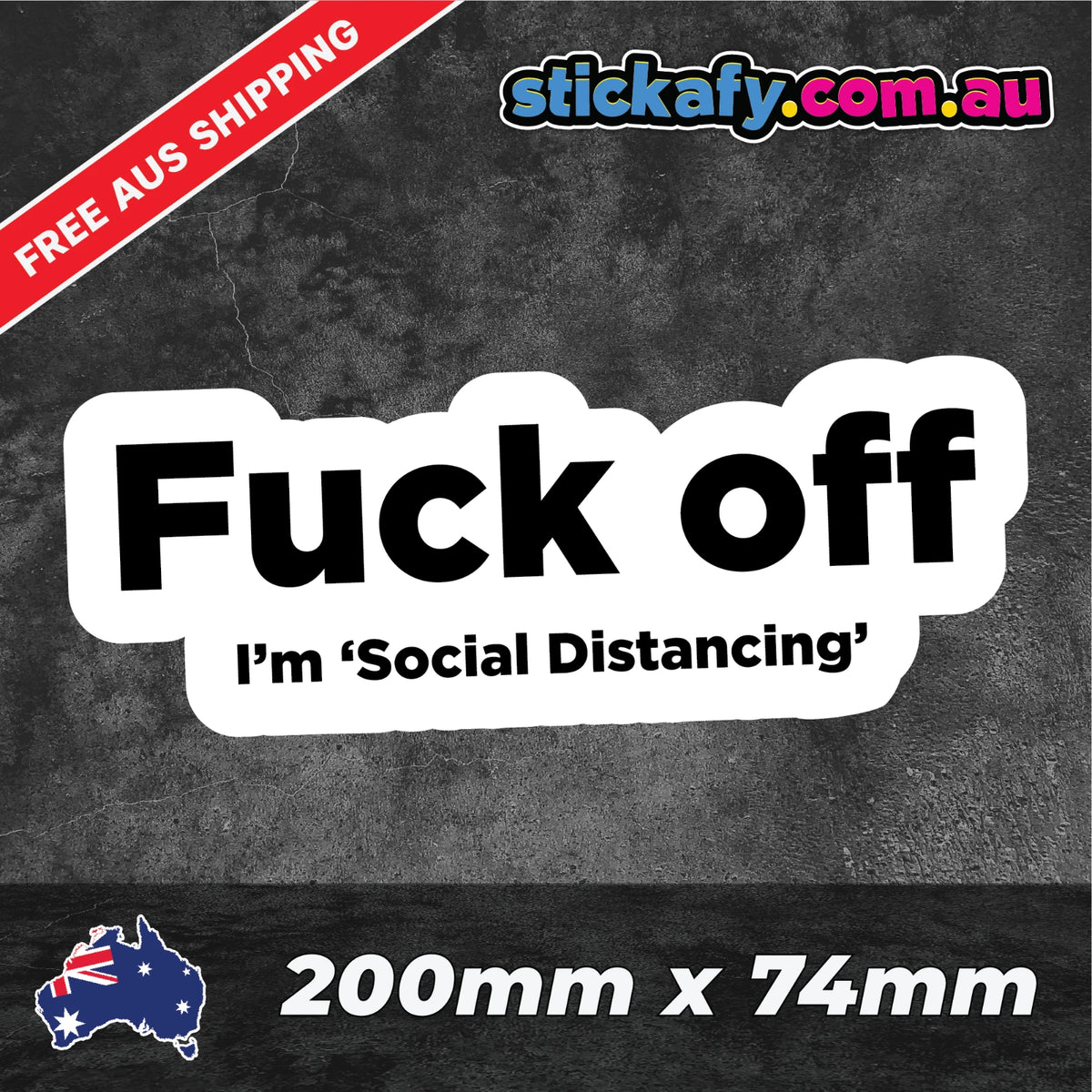 F*ck Off Social Distance Sticker Funny Laptop Car Window Bumper 4x4 Ute Decal. Decal Die Cut Vinyl Decal/ Bumper For Windows, Cars, Trucks, Laptops, Etc.