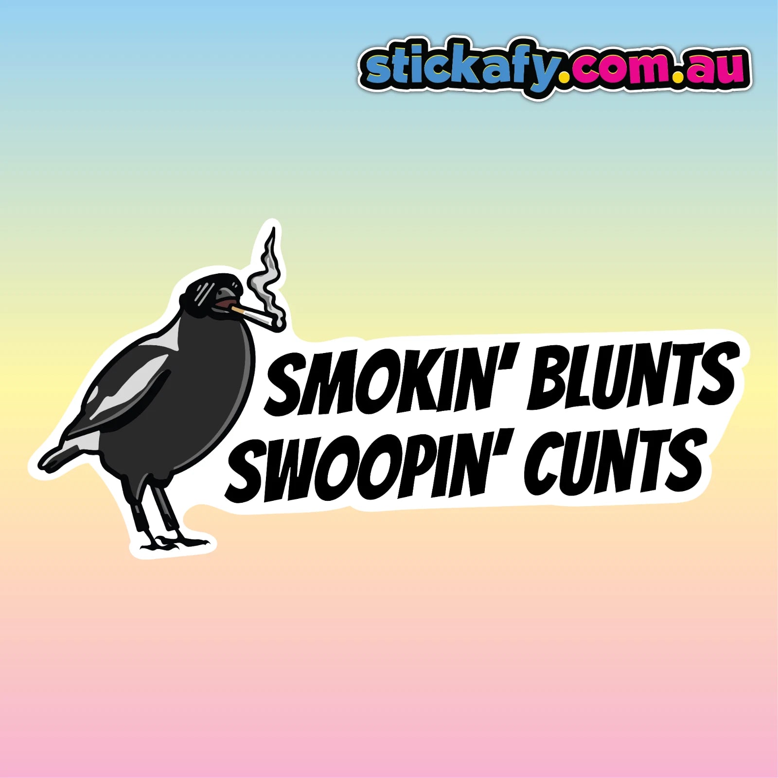Smokin' Blunts Swooping C*nts Sticker - Funny Laptop Car Window Bumper JDM Decal. Decal Die Cut Vinyl Decal/ Bumper For Windows, Cars, Trucks, Laptops, Etc.
