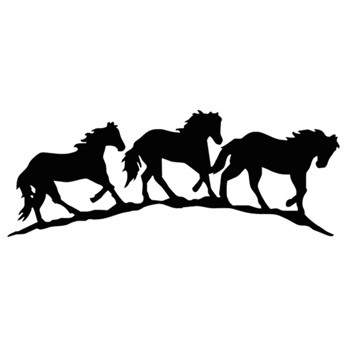 Three Horse Animal Die Cut Vinyl Decal