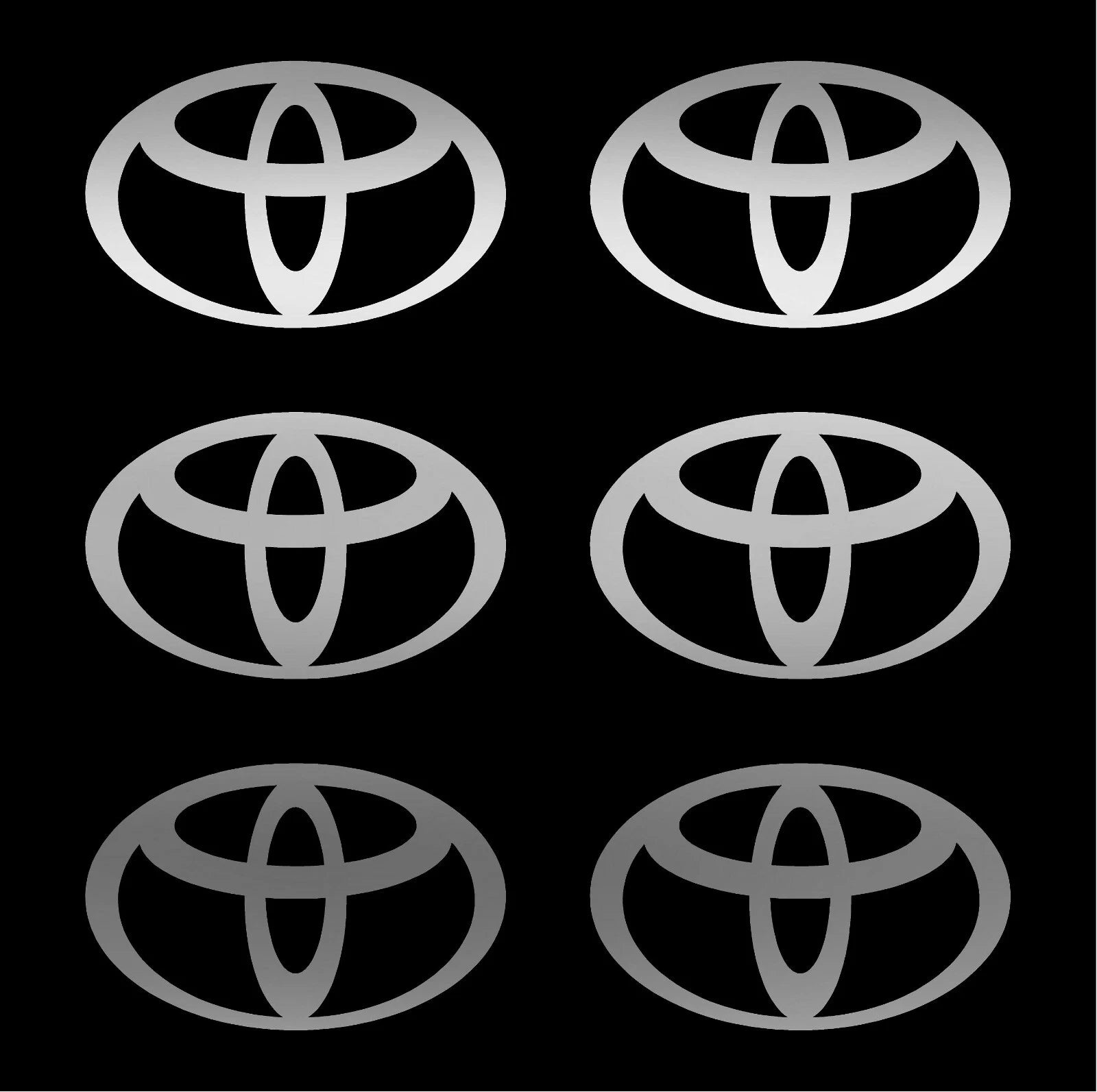 Small Toyota logo 6 Small Vinyl Decals Car 2" 3" Toyota symbol Stickers  Die Cut Vinyl Decal