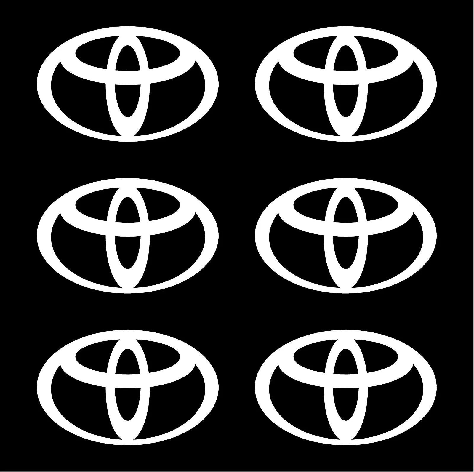 Small Toyota logo 6 Small Vinyl Decals Car 2" 3" Toyota symbol Stickers  Die Cut Vinyl Decal