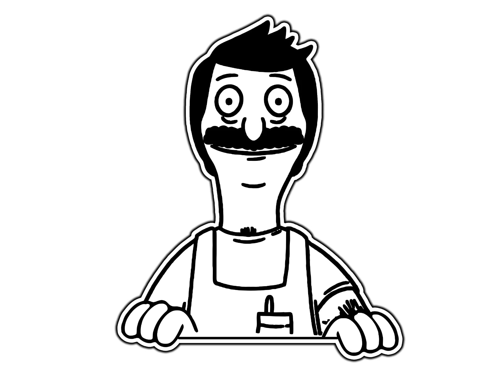 Bob Belcher Peeker Die Cut Vinyl Decal