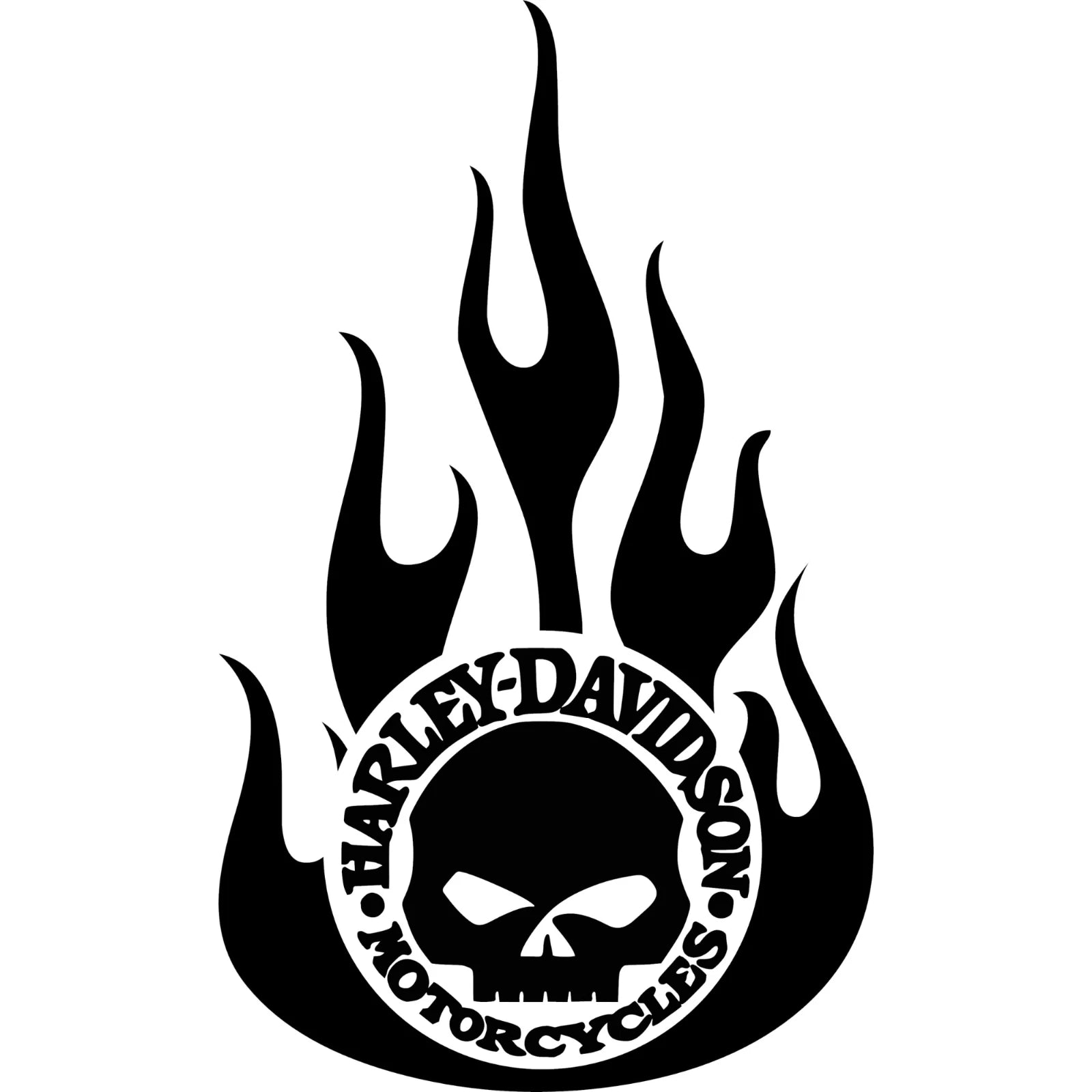 Tall Harley Flames Willie G Motorcycle Vinyl Decal ANY Color  Die Cut Vinyl Decal